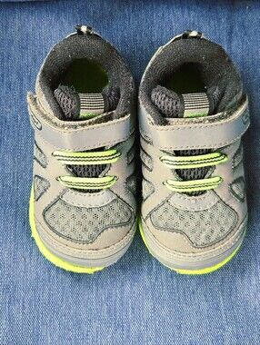 Pediped Jupiter Grip 'n' Go Gray and Neon Green Shoes Boys